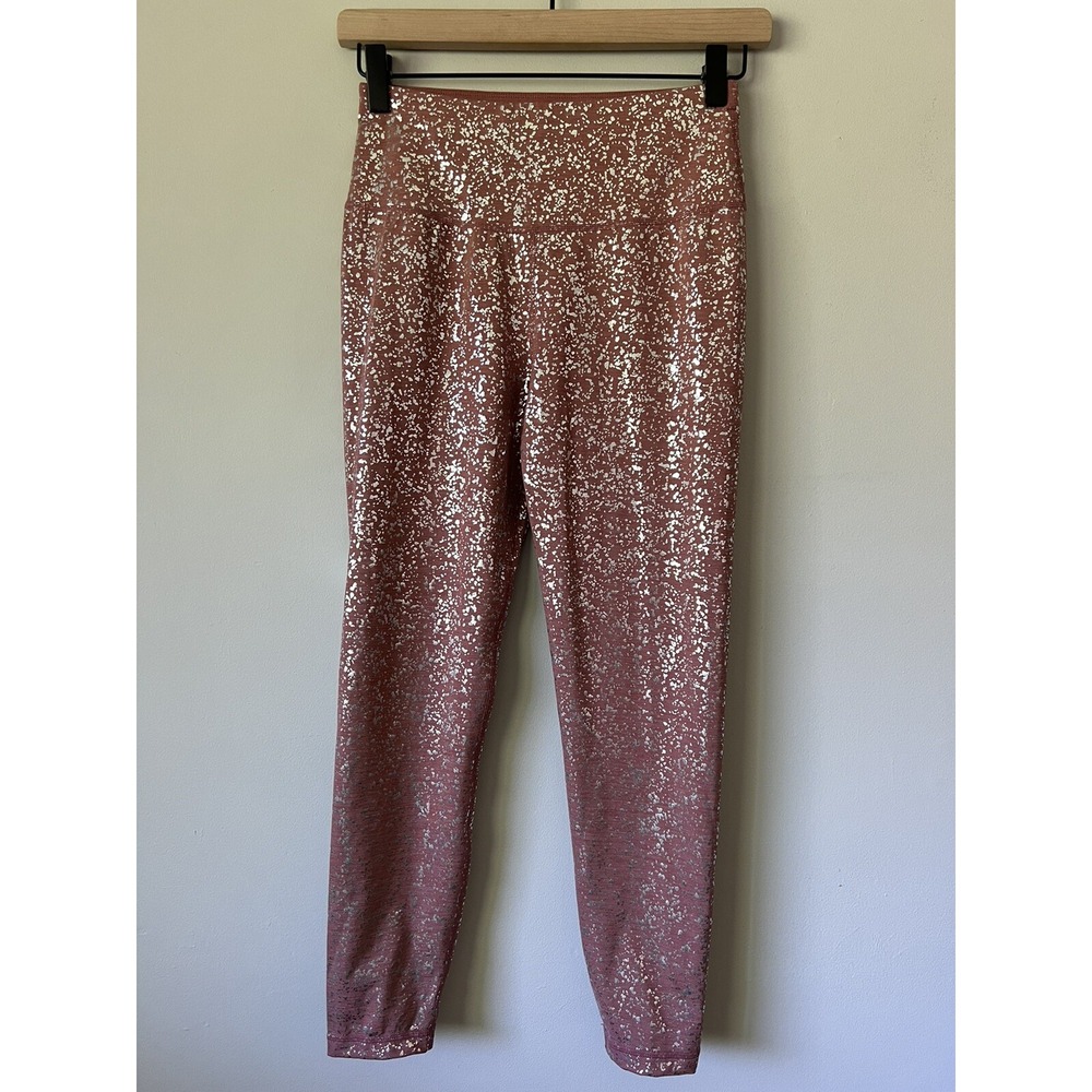 Sweaty Betty  7/8 Legging Size XS Rose Silver Terrazzo Foil Print Stretch